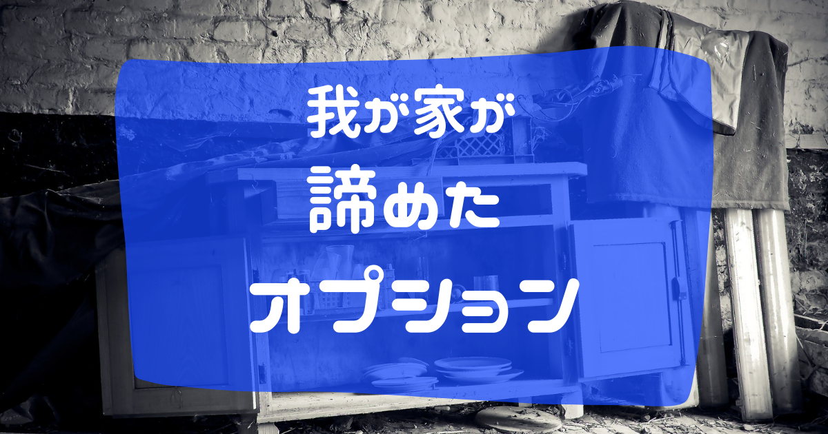 後悔あり?我が家が本当は採用したかったオプションを発表