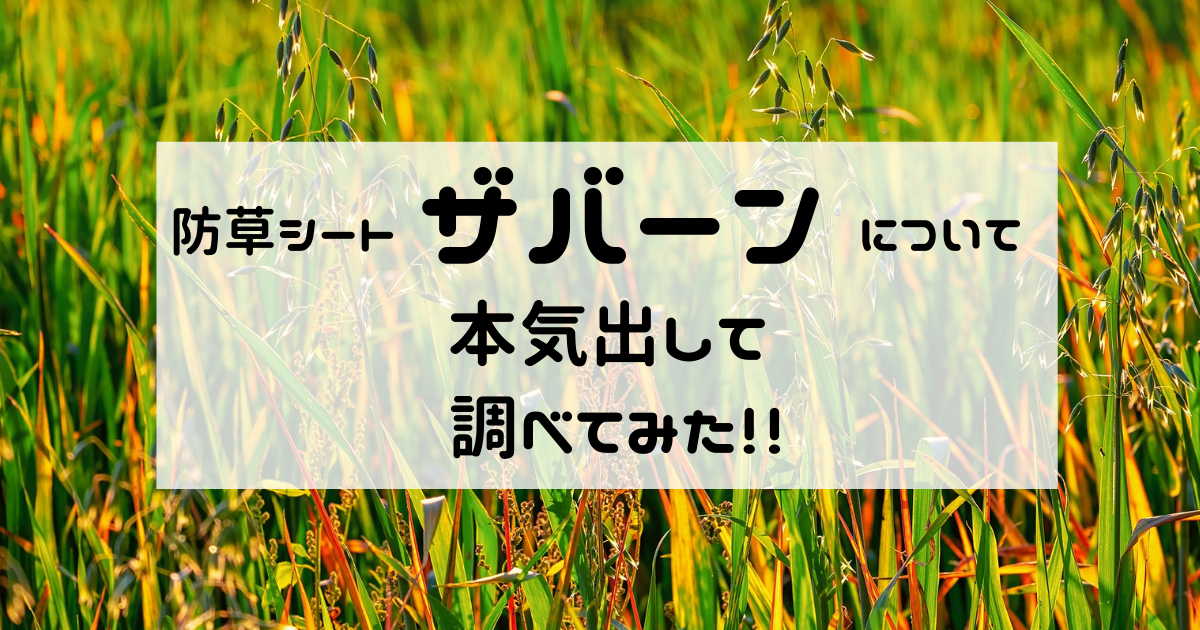 人気防草シート】ザバーン|240と350の違いは?選び方や施工方法を本気